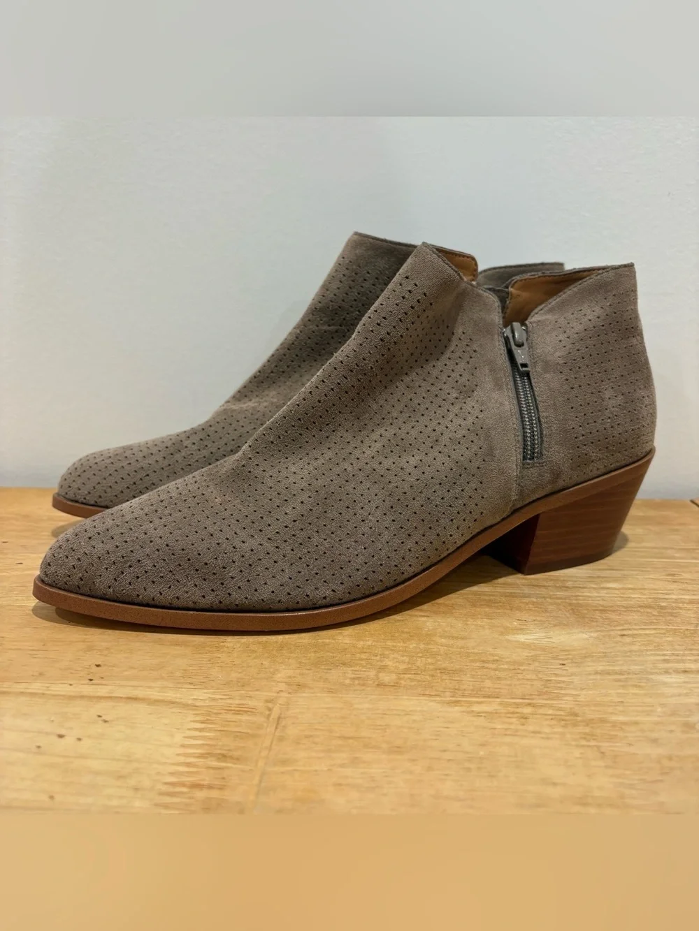 J. Crew Perforated Microsuede Boots size 10